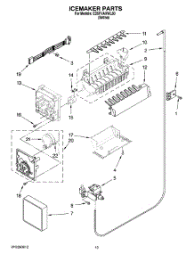 12 - Icemaker Parts parts for Whirlpool Refrigerator ED5FVAXWL00 from AppliancePartsPros.com