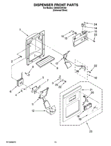 08 - Dispenser Front Parts parts for Whirlpool Refrigerator ED5GVEXVD02 from AppliancePartsPros.com