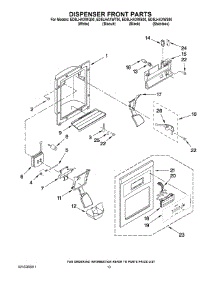 08 - Dispenser Front Parts parts for Whirlpool Refrigerator ED5LHAXWQ00 from AppliancePartsPros.com
