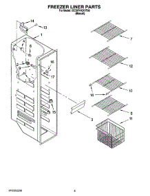 04 - Freezer Liner Parts parts for Whirlpool Refrigerator 5ED5FHKXVT00 from AppliancePartsPros.com