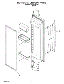 06 - Refrigerator Door Parts parts for Whirlpool Refrigerator 5ED5FHKXVT00 from AppliancePartsPros.com