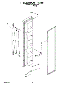 07 - Freezer Door Parts parts for Whirlpool Refrigerator 5ED5FHKXVT00 from AppliancePartsPros.com