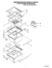 03 - Refrigerator Shelf Parts parts for Whirlpool Refrigerator BRS62BRANA00 from AppliancePartsPros.com