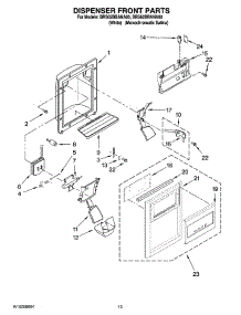 08 - Dispenser Front Parts parts for Whirlpool Refrigerator BRS62BRANA00 from AppliancePartsPros.com