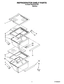03 - Refrigerator Shelf Parts parts for Whirlpool Refrigerator 8ED5FHKXVY00 from AppliancePartsPros.com
