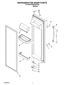 06 - Refrigerator Door Parts parts for Whirlpool Refrigerator 8ED5FHKXVY00 from AppliancePartsPros.com