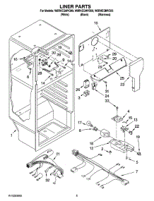 03 - Liner Parts parts for Whirlpool Refrigerator W8RXEGMVS00 from AppliancePartsPros.com