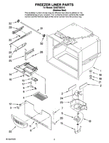 02 - Freezer Liner Parts parts for Whirlpool Refrigerator G20EFSB2313 from AppliancePartsPros.com