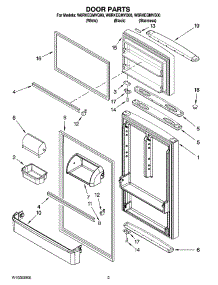 02 - Door Parts parts for Whirlpool Refrigerator W8RXEGMVB00 from AppliancePartsPros.com