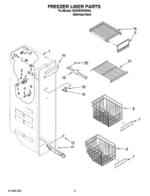 04 - Freezer Liner Parts parts for Whirlpool Refrigerator 6GD5SHGXSS04 from AppliancePartsPros.com
