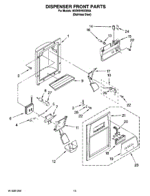 08 - Dispenser Front Parts parts for Whirlpool Refrigerator 6GD5SHGXSS04 from AppliancePartsPros.com