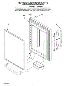 05 - Refrigerator Door Parts parts for Whirlpool Refrigerator EB9FVHLVS00 from AppliancePartsPros.com