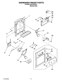 08 - Dispenser Front Parts parts for Whirlpool Refrigerator ED5FVGXVS01 from AppliancePartsPros.com