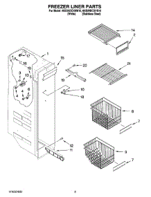 04 - Freezer Liner Parts parts for Whirlpool Refrigerator 6GD25DCXHW10 from AppliancePartsPros.com