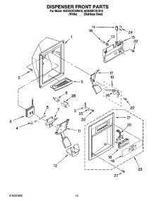 08 - Dispenser Front Parts parts for Whirlpool Refrigerator 6GD25DCXHW10 from AppliancePartsPros.com