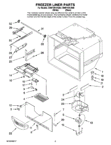 02 - Freezer Liner Parts parts for Whirlpool Refrigerator EB9FVHXVB00 from AppliancePartsPros.com