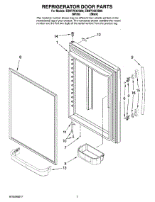 05 - Refrigerator Door Parts parts for Whirlpool Refrigerator EB9FVHXVB00 from AppliancePartsPros.com