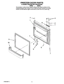 03 - Freezer Door Parts parts for Whirlpool Refrigerator EB9FVBXVB00 from AppliancePartsPros.com
