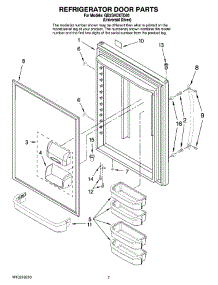 05 - Refrigerator Door Parts parts for Whirlpool Refrigerator GB2SHDXTD00 from AppliancePartsPros.com
