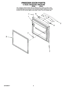 03 - Freezer Door Parts parts for Whirlpool Refrigerator EB9FVHXVQ00 from AppliancePartsPros.com