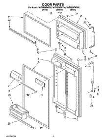 02 - Door Parts parts for Whirlpool Refrigerator W1TXNMFWB00 from AppliancePartsPros.com