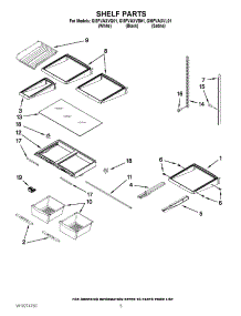03 - Shelf Parts parts for Whirlpool Refrigerator GI5FVAXVB01 from AppliancePartsPros.com