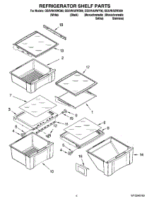 03 - Refrigerator Shelf Parts parts for Whirlpool Refrigerator GS5VHAXWA00 from AppliancePartsPros.com