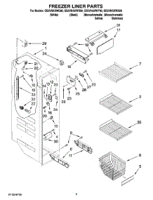 04 - Freezer Liner Parts parts for Whirlpool Refrigerator GS5VHAXWA00 from AppliancePartsPros.com