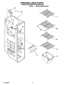 04 - Freezer Liner Parts parts for Whirlpool Refrigerator 6ED2FHKXVA01 from AppliancePartsPros.com