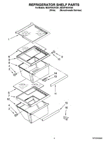 03 - Refrigerator Shelf Parts parts for Whirlpool Refrigerator 6ED2FHKXVQ01 from AppliancePartsPros.com