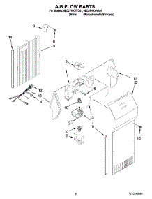05 - Air Flow Parts parts for Whirlpool Refrigerator 6ED2FHKXVQ01 from AppliancePartsPros.com