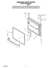 03 - Freezer Door Parts parts for Whirlpool Refrigerator EB9SHKXVQ00 from AppliancePartsPros.com