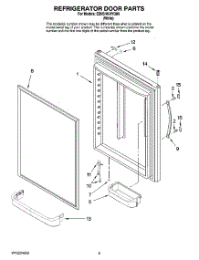 05 - Refrigerator Door Parts parts for Whirlpool Refrigerator EB9SHKXVQ00 from AppliancePartsPros.com