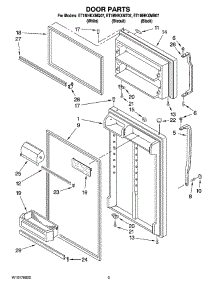 02 - Door Parts parts for Whirlpool Refrigerator ET1MHKXMB07 from AppliancePartsPros.com