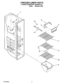 04 - Freezer Liner Parts parts for Whirlpool Refrigerator ED2NHGXVQ01 from AppliancePartsPros.com