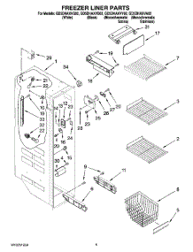 04 - Freezer Liner Parts parts for Whirlpool Refrigerator GD5DHAXVY02 from AppliancePartsPros.com