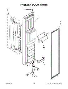 07 - Freezer Door Parts parts for Whirlpool Refrigerator GD5RVAXVB02 from AppliancePartsPros.com