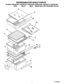 03 - Refrigerator Shelf Parts parts for Whirlpool Refrigerator ED5FHAXVB01 from AppliancePartsPros.com