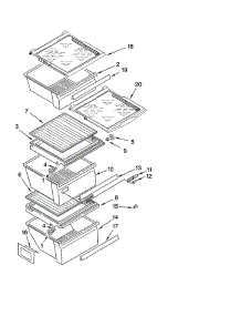 Refrigerator Shelf parts for Whirlpool Refrigerator ED5LVAXVQ01 from AppliancePartsPros.com