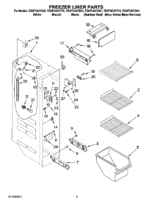 04 - Freezer Liner Parts parts for Whirlpool Refrigerator ED5FHAXVB01 from AppliancePartsPros.com