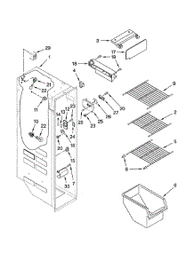 Freezer Liner parts for Whirlpool Refrigerator ED5LVAXVQ01 from AppliancePartsPros.com
