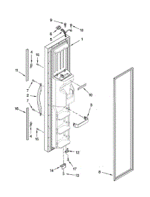 Freezer Door parts for Whirlpool Refrigerator ED5LVAXVQ01 from AppliancePartsPros.com