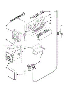 Icemaker parts for Whirlpool Refrigerator ED5LVAXVQ01 from AppliancePartsPros.com