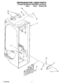 02 - Refrigerator Liner Parts parts for Whirlpool Refrigerator ED5LTAXVB01 from AppliancePartsPros.com