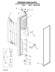 07 - Freezer Door Parts parts for Whirlpool Refrigerator ED5LTAXVB01 from AppliancePartsPros.com