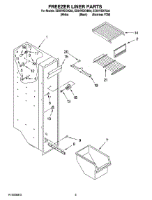 04 - Freezer Liner Parts parts for Whirlpool Refrigerator ED5HVEXVQ03 from AppliancePartsPros.com