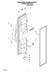 07 - Freezer Door Parts parts for Whirlpool Refrigerator ED5PVEXVS01 from AppliancePartsPros.com