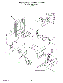 08 - Dispenser Front Parts parts for Whirlpool Refrigerator ED5PVEXVS01 from AppliancePartsPros.com