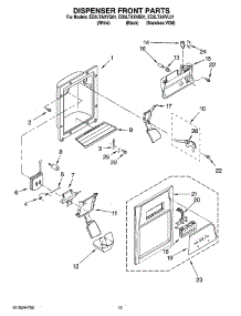 08 - Dispenser Front Parts parts for Whirlpool Refrigerator ED5LTAXVQ01 from AppliancePartsPros.com