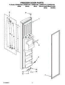 07 - Freezer Door Parts parts for Whirlpool Refrigerator ED5PBAXVQ01 from AppliancePartsPros.com